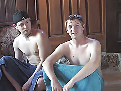 These boys looked great as the rushing water wet them down hot wet gay sex with men at Broke College Boys!