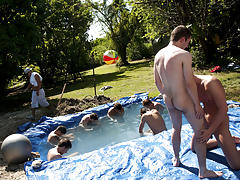 There is nothing like a nice summer time splash, especially when the pool is man made and ghetto rigged as fuck gay group orgy pics