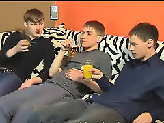 Two gay friends have a perfect plan for seducing their straight roommate: they get drunk together and talk about sex until the guy gets too horny to r