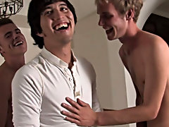 They bend him over even further and Cody begins to suck that cock of Landon's and both of them are in 7th heaven as they fill up all his holes gr