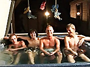 We got 4 boys: Tanner, Dakota, Tommy, and Josh all in the lubricous tub, ready to make it one hell of a advocate group gay shower
