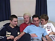 Danny, John, Ricky and Will rip up each other's clothes open, then pair off and suck down loads of cock gay group