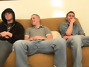They all had done some solo work, but doing a shoot with another guy in the room made them a little nervous amateur gay gangbang